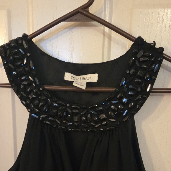 White House Black Market Dresses & Skirts - White House Black Market Black Jeweled Neckline Gown Size 14